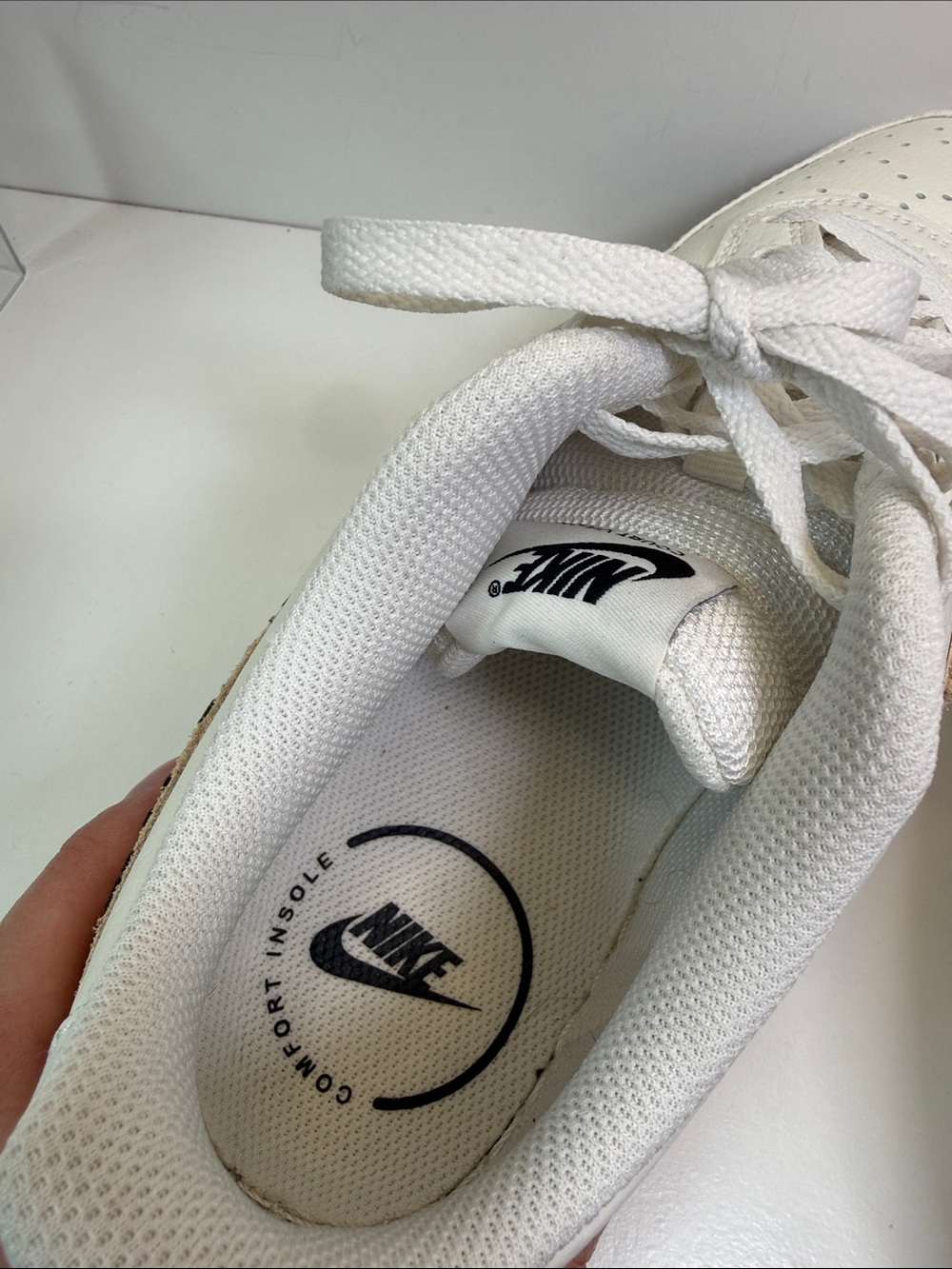 Nike Court Vision - White Leather with Leopard Swoosh - Size 10 - Picture 14 of 15